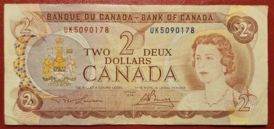 Canada 1974 $2 Two Dollar Banknote Lawson - Bouey UK 5090178 - Image 1 of 2