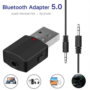 2 in 1 USB Bluetooth 5.0 Sender-Empfänger-Adapter Drahtlos für PC Car Kit - Afbeelding 1 van 5