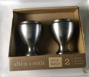 Allen + Roth Set Of 2 Brushed Pewter Finish Drapery Curtain Rod Finials 0773161 - Picture 1 of 4