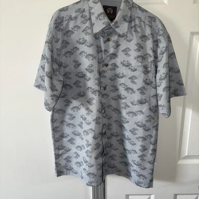 Weatherproof Mens Medium Fishing Shirt Button Up Vented Back-Light blue - Image 1 of 4