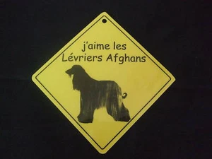 Pancarte -  J'aime les Lévriers Afghans - Picture 1 of 1