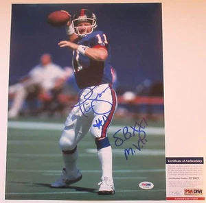 SUPER BOWL 21 MVP!!! Phil Simms Signed NEW YORK GIANTS 11x14 Photo #1 PSA/DNA - Picture 1 of 2
