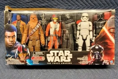 Juego de 6 figuras de acción exclusivas de The Force Awakens Finn Chewbacca Poe Kylo Trooper  Foto 1 de 4
