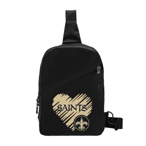 Love Style New Orleans Saints Black Chest Package Folding Cross-body Chest Bag Cover
