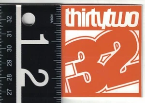 THIRTYTWO SNOWBOARD STICKER Thirtytwo Orange/White 2.25 in. x 2.5 in. Decal