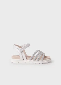 SCARPE SANDALO SANDALI BAMBINA MAYORAL 45540 COTONE 17 BIANCO ORIGINALE PE 2024 - Picture 1 of 4