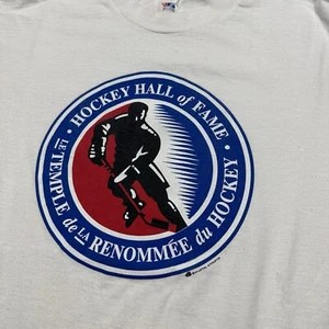 Vintage Hockey Hall Of Fame T Shirt Mens Medium 90s NHL Made In Canada Casual - Picture 1 of 13