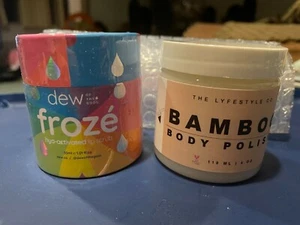 THE LIFESTYLE Bamboo Body Polish 4 oz +Dew of the Gods Froze' Hya Lip Scrub - Picture 1 of 4