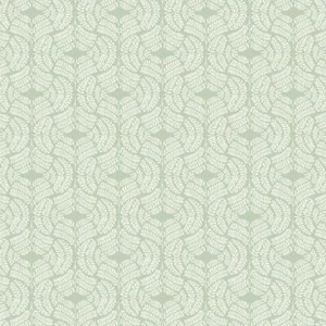 Wallpaper White Fern Leaf Trail on Green, 60 sq ft Bolt - Picture 1 of 4