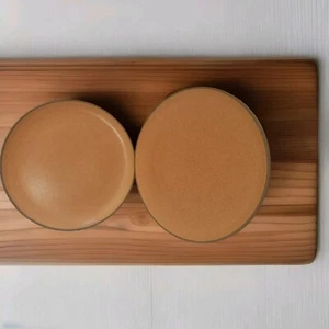 Vtg Edith Heath Ceramic. Dinner Plates Set Of 2 Nutmeg & Pumpkin 10 3/4”Plates - Picture 1 of 11