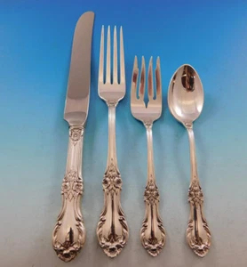 Wild Rose by International Sterling Silver Flatware Set for 8 Service 32 pieces - Picture 1 of 6