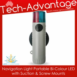 PORTABLE BOAT BI-COLOUR LED PORT & STARBOARD LIGHT WITH SUCTION & SCREW MOUNTS - Picture 1 of 5
