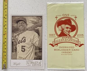 2015 ALLEN & GINTER'S LARGE CARD & WRAPPER 4"x6" DAVID WRIGHT  New York Mets - Picture 1 of 2