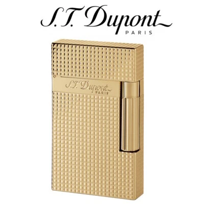 NEW S.T. Dupont Ligne 2 Line 2 Soft Flame Lighter Gold Diamond Head  016284 ST - Immagine 1 di 2