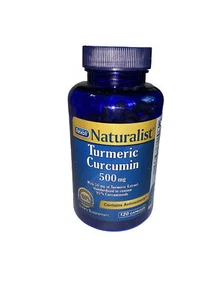 Rexall Naturalist Turmeric Curcumin 500mg 120 Caps Antioxidants Immunity 12/25 - Picture 1 of 3