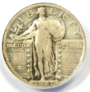1921 Standing Liberty Quarter 25C Coin - Certified ANACS VF25 - Rare Date!