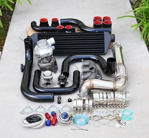 for Integra B18 Bolt-On Turbo Kit Black Intercooler Pipe RS bov Black coupler - Picture 1 of 2