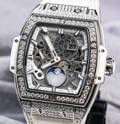 Hublot Spirit of Big Bang Moonphase Titanium Pave 42mm 647.NE.2070.RW.1604 - Image 1 of 4