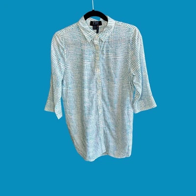 Camisa túnica a lunares azul aguamarina FDJ French Dressing talla 6 Foto 1 de 4