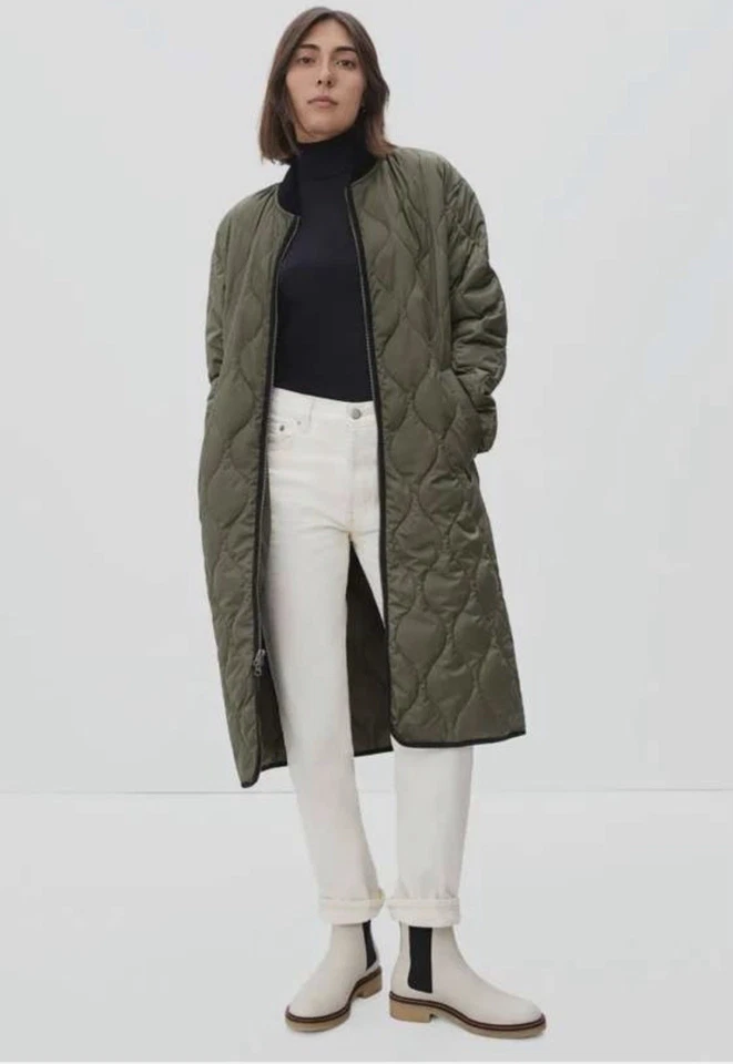 Jaqueta EVERLANE FEMININA THE RENOV ACOLCHOADA FORRO LONGA VERDE OLIVA GRANDE - Imagem 1 de 4