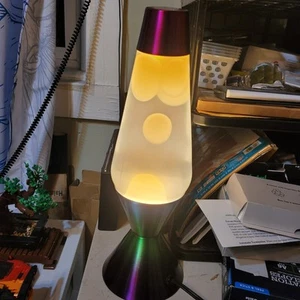 VTG 16" XL LAVA LAMP PURPLE/GR BASE WHITE WAX YELLOW LIQUID 52 OZ. WORKS GREAT - Picture 1 of 12