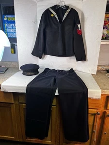 Authentic WW2 1940s US Navy Crackerjack Sailor *FULL Dress Wool Uniform 3 Pc - Picture 1 of 22