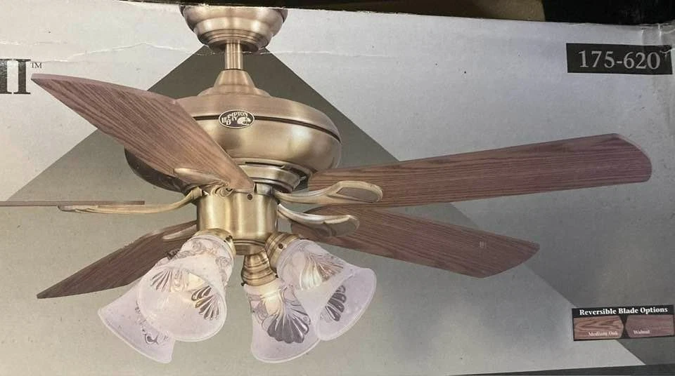 New Old Stock Hampton Bay Redington II Pinnacle 52" Ceiling fan 1998 in Box - Image 1 of 4