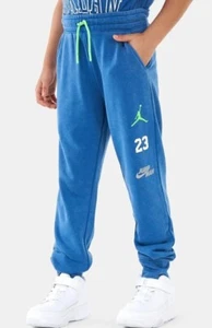 NWT $55 Nike Air Jordan Boys Elevated Classics French Terry Pants Medium Blue - Picture 1 of 5