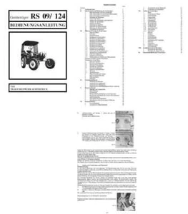 Bedienungsanleitung Bedienungsanweisung RS09 RS 09 GT124 GT 124 FORTSCHRITT - Bild 1 von 1