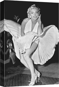 12"x18"-Black and White Marilyn Monroe Wall Art Canvas Print Vintage Decor - Picture 1 of 5