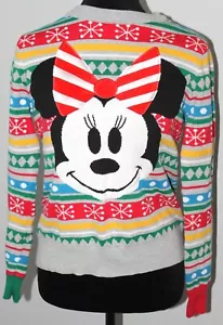 Disney Marke Damen Sweatshirt mit Weihnachtsmotiv Minnie mit Schleife XS - Bild 1 von 4