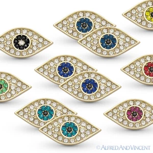 Aretes con dije de cristal de circonita cúbica mal de ojo griego turco Nazar Hamsa Cabalá - Imagen 1 de 9