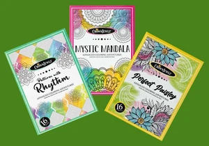 (SET OF 3) Crown Jewlz Adult Coloring Books Advanced Coloring Adventures - Picture 1 of 7