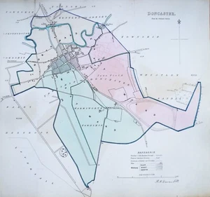 DONCASTER, YORKSHIRE, Street Plan, Dawson Original antique map 1832 - Picture 1 of 2