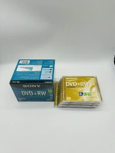 Sony 10 Pack DVD+RW 120 Minutes 4.7 GB with Jewel Cases SEALED + 4 Blank Memorex - Picture 1 of 4