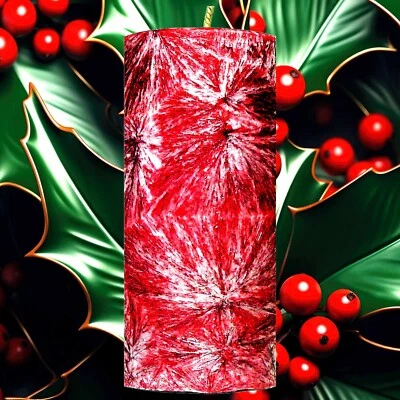 Mistletoe & Holly Berry Hand-Poured Pillar Candle Eco-Friendly Clean Burning - image 1 of 4