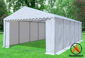 Partyzelt Pavillon 5x10m Weiss PVC Feuersicher XXL inkl. Seitenwände Festzelt - Bild 1 von 12