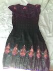 Sunny Leigh Black  Floral Sleeveless Dress Petite  PS/M