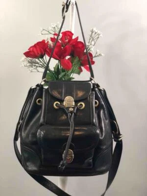 Bolso de Hombro MARINO ORLANDI Italia Clásico Negro Cuero Genuino Foto 1 de 4