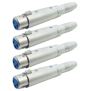4 Pcs XLR 3 Pin Female to 6.35mm 1/4" Female Stereo Audio Mic Adapter Converter - Picture 1 of 3