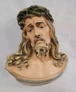 Antico Busto Religioso Gesù Cristo da Appendere a Parete in Ghisa con Corona di Spine *LEGGI - Foto 1 di 22