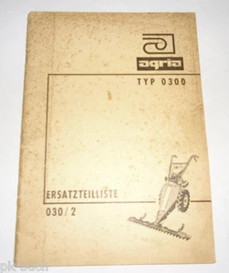 Ersatzteilliste 030/2 Agria Universal Motormäher Typ 0300 Sachs Stamo 96 1974 - Picture 1 of 1