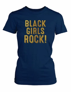 Ladies Black Girls Rock T Shirt Fashion Graphic SS Tee  - Picture 1 of 1