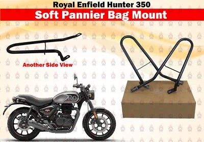 SENZA MARCHIO Coppia di guide nere "soft Pannier Mount adatte per Royal Enfield Hunter 350"