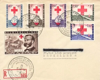 Belgium very nice registered RED CROSS cover, from ZUEN 13.VI.59 to Bruxelles 8 - Image 1 of 2