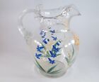 Victorian Lemonade Pitcher, Hand Blown Glass With Enameled Decoration