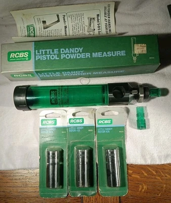 RCBS #86040 PISTOLA PEQUEÑA DANDY MEDIDA DE POLVO CON 24 25 26 ROTORES TAMAÑO (¡NUEVO!) Foto 1 de 4
