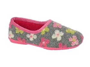SLEEPERS GRACIE Tejido Multi Flor Floral Memoria Calce Pantuflas Completas Gris Multi - Imagen 1 de 1