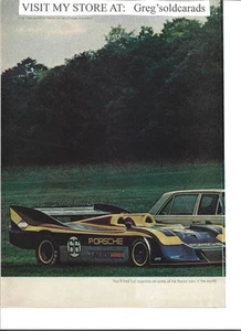 Volkswagen Käfer 1975 zweiseitige Oldtimer Printanzeige mit Porsche Can Am Racer - Bild 1 von 2
