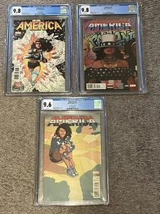 America #1, #2, #3 CGC 9.8 & 9.6 (2017) Marvel Comics - Picture 1 of 10